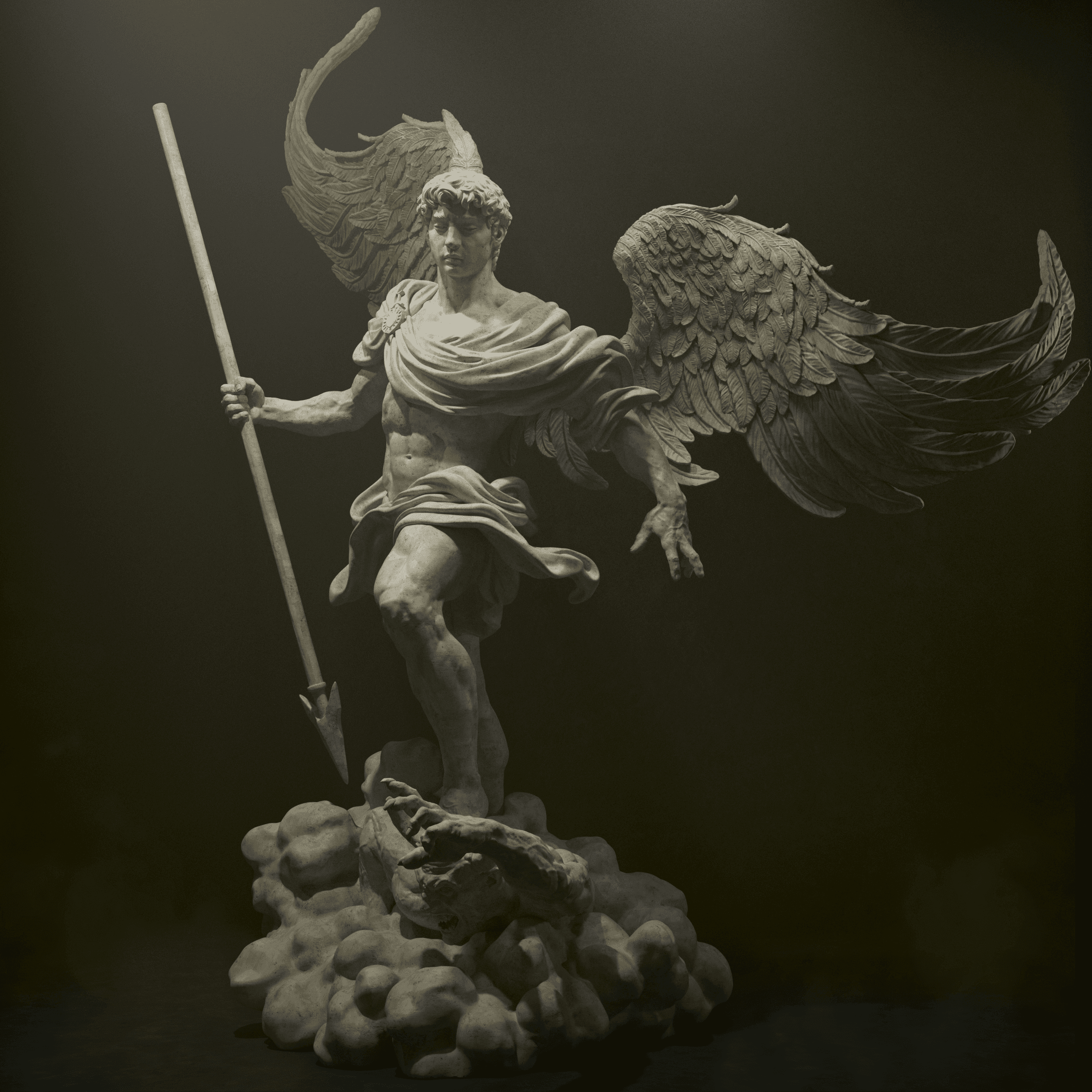 Arcanjo Gabriel - Resina standard - printura acrilica marmore